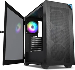AL800 Full Tower PC Computer Case W/Door Opening Design Tempered Glass, E-ATX/AT - Picture 1 of 8