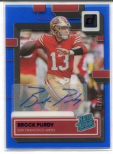 2022 PANINI CLEARLY DONRUSS RC #99 BROCK PURDY BLUE AUTO AUTOGRAPH 25/99