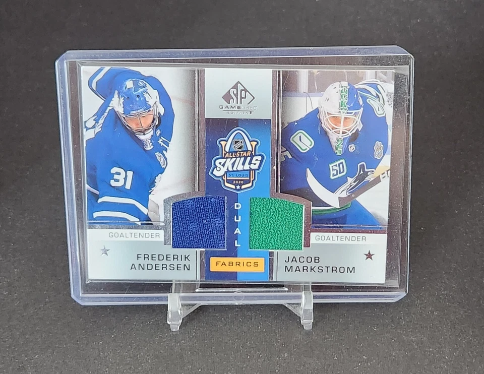 2020-21 Upper Deck SP Game Used Frederik Andersen Jacob Markstrom #ASD-MA - Image 1 of 2