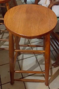 Solid Oak Amish Made Bar Stool (BS-6) - Picture 1 of 5