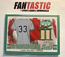 2021 Leaf Lumber International Icons EMERALD Relic II05 Larry Walker 1/5 ????