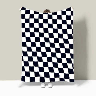 Geometric Checked Plaid Warm Bedspread Sofa Throw Blanket Holiday Birthday Gift - Image 1 of 4