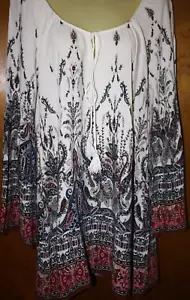 Blusa túnica azul pimienta talla L para mujer LS colorida rosa marrón negro marfil usada en excelente estado - Imagen 1 de 7