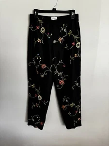 Vintage Allison Taylor Damen 100 % Seide Blumen Design Hose Gr. 4 Neu mit Etikett (V1) - Bild 1 von 9