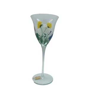 Royal Danube Crystal Hand Painted Flowers Wine Champagne Single Glass Romania - Picture 1 of 13