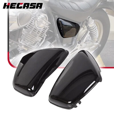 Cubierta de batería de panel lateral negra para Yamaha 1984-up XV700 750 1000 1100 Virago Foto 1 de 4