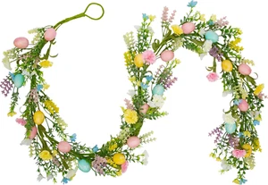 6Ft Easter Egg Garland Easter Decorations Spring Flower Garland for Mantle Gifts - Picture 1 of 12