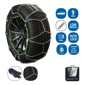 VERIGA PRO COMPACT 9mm Cadenas de nieve Cadena de neumáticos con bolsa para turismos TODOS LOS TAMAÑOS - Imagen 1 de 12