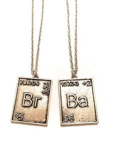 BR BA Collane Elementi Chimici Walter White Serie Tv Metallo No Nichel 2 Collane - Picture 1 of 2