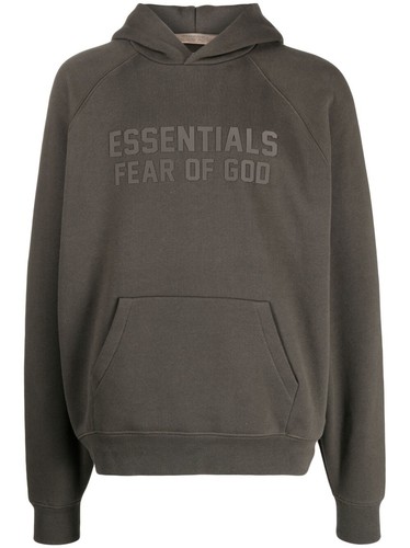 Felpa con cappuccio da uomo verde oliva Fear Of God Essentials taglia small nuovissima prezzo disponibile £218 #n8
