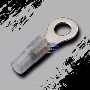 8 Gauge Ring Terminals 20 Pack AWG Wire Crimp Silver Cover 5/16" Hole Contact - Picture 1 of 2