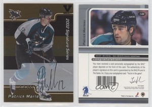 2001 ITG Be A Player Signature Series Gold Vault Black Patrick Marleau #144 Auto