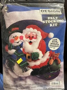 Filzstrumpf-Set "Weihnachtsmann & Schneemann" Design Works 510 16 Zoll - Bild 1 von 2