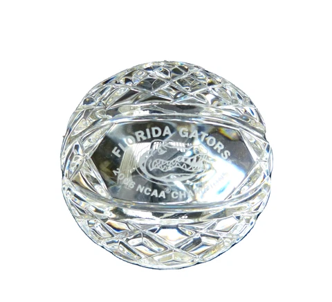 Waterford Crystal Glass 2006 NCAA Basketball Champs Florida Gators Paperweight Cover