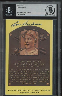 Lou Boudreau - Autographed HOF Postcard - Beckett Authenticated (d. 2001) - Image 1 of 2