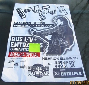 1987 David Bowie Madrid & Barcelona Spain Glass Spider Concert Tour Poster RARE - Picture 1 of 3