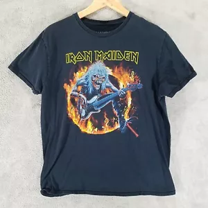 Maglietta Iron Maiden Uomo Large Black Rock Metal Band Grafica - Foto 1 di 8