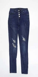 Quiz Womens Blue Cotton Blend Skinny Jeans Size 6 L27 - Picture 1 of 12