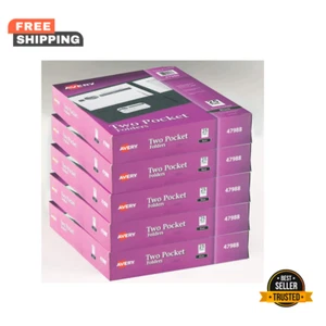 Avery Two Pocket Folders, Business Card Slot, White, 25 Pack, 40-Sheet (47988) - Picture 1 of 8