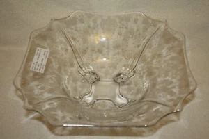 Cambridge Rose Point crystal #3400/4 4 Footed Flared Bowl - Picture 1 of 5