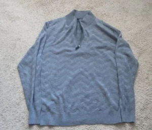 Hart Schaffner Marx grau Merinowolle 1/4 Reißverschluss Langarm Extra Large Pullover - Bild 1 von 2