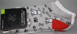 Beverly Hills Polo Club Niñas Calcetines al Tobillo Talla 7-2 3 Pares Perros Rayas Rojo Negro - Imagen 1 de 3