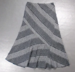 Maxi gonna Insight 10 tweed frange diagonale a righe pull on linea A grigio nero - Foto 1 di 10