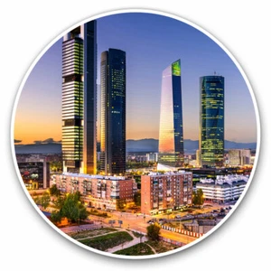 2 x Vinyl Stickers 25cm - Madrid Spain Financial District Cool Gift #21822 - Afbeelding 1 van 9