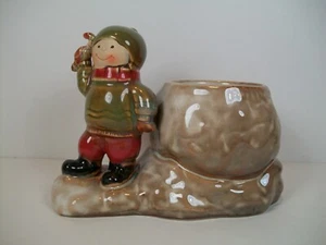 Vintage Yankee Candle ~ Girl & Snowball ~ Tealight Candle Holder - Picture 1 of 7