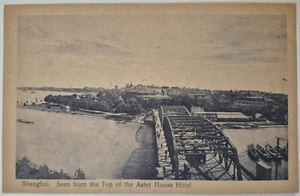 Cartolina d'epoca scena dall'alto di Astor House Hotel Shanghai Cina AA84 - Foto 1 di 2