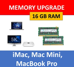 16GB 2x8GB DDR3L 1600 RAM Memory for iMac Mac mini MacBook Pro Upgrade Kit - Picture 1 of 1