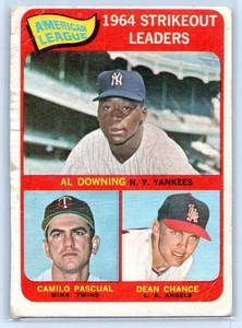 American League 1964 Strikeout Leaders (Downing/Pascual/Chance) 1965 Topps #11 - Picture 1 of 2