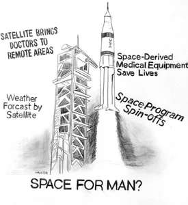 Impresión fotográfica Space for Man Press programa PBS Haueter Rocket despegue 1975 especial - Imagen 1 de 2