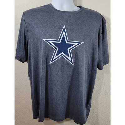 Camisa Dallas Cowboys Auténtica Azul Jaspeada Estampado de Logotipo de Estrella Grande Ligera Foto 1 de 3