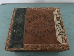 Antigua caja de cigarros Happy Bill marca Havana Cuba flor fina - Imagen 1 de 8