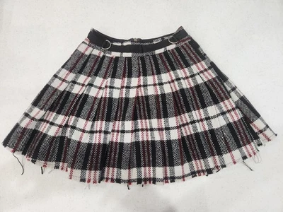 Minifalda para mujer Dolls Kill Current Mood plisada a cuadros desgastada talla XS Foto 1 de 4