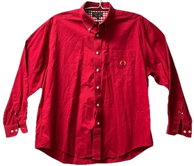 Camisa Alexander Julian Vintage Adulto XL Roja Hong Kong Manga Larga Botón Hombres Foto 1 de 4