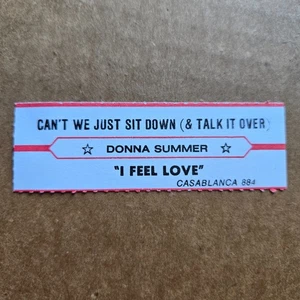 DONNA SUMMER Can't We Just Sit Down Talk It Over JUKEBOX STRIP Record 45 rpm 7" - Picture 1 of 1