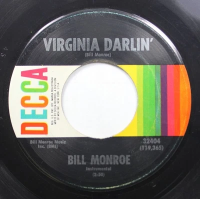 Country  45 Bill Monroe - Virginia Darlin' / The Gold Rush On Decca Records - Image 1 of 2