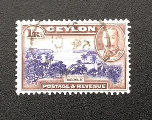 CEYLON Briefmarkenauswahl 1936 KGV 1R SG 378, gebraucht HR Auto 32£ - Bild 1 von 1