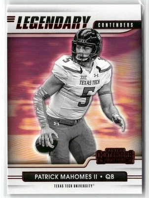 2021 Panini Contenders Draft Picks Legendary Patrick Mahomes II Texas Tech Red - Image 1 of 2