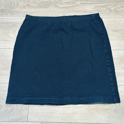 Falda De Colección Fresh Produce Para Mujer L Azul Marino Tejido Waffle 100% Algodón Elástico hasta la Rodilla Foto 1 de 4