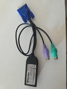 RARITAN DCIM-PS2 ETHERNET TO HD15 VIDEO 2X PS/2 CONNECTOR KVM CABLE H-UKVMPY-0B - Picture 1 of 1