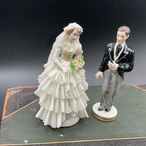 MV Irish Dresden Rare Bride” And Groom” Porcelain (Lace Damage) Germany - Picture 1 of 5