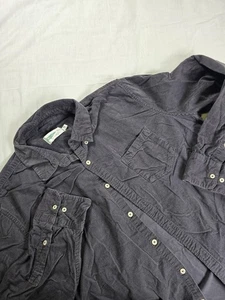 Wellen Hemd Herren Large Anthrazit Cord Button Down Langarm Bio Baumwolle - Bild 1 von 9