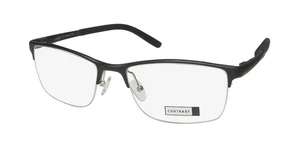 CONTRAST METTLE EYEGLASS FRAME/GLASSES HALF-RIMLESS WITH SOFT NOSEPADS FOR MEN - Picture 1 of 17