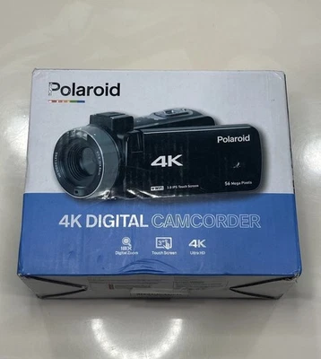 Polaroid 4K 18X Zoom Touch Screen Wi-Fi Camcorder - Black + 32Gb card - Image 1 of 4