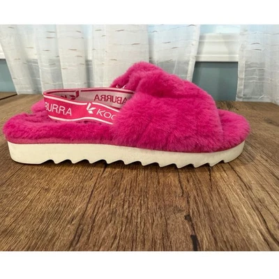 KOOLABURRA by UGG Fuzz Slide Sandals Pink Fluffy Slides Womens Comfortable - Image 1 of 4
