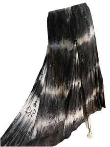 Peter Nygard Ombre Grey Bead Maxi Skirt Long Tier Boho Ankle Length Plus Size 1X - Picture 1 of 15