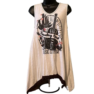 Camiseta sin mangas Double D Ranch música gráfica ciudad/tipo viajero Foto 1 de 4